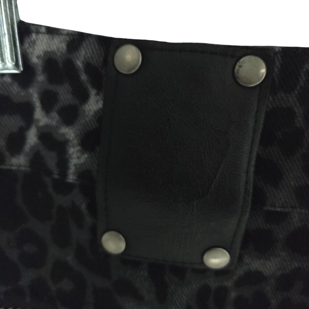Lip Service Pencil Skirt Punk Grunge Mob wife Animal Print Chains Zippers Y2K L - Picture 5 of 16